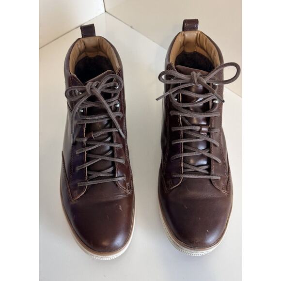 Clarks Norsen Mid Leatherback Boot FauxFur Lining British Tan 13 Academia 48-08 main image 5